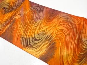 流水模様織り出し　名古屋帯